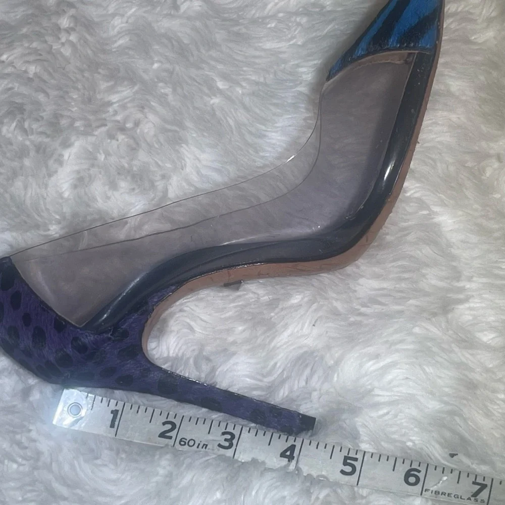 SCHUTZ Blue and Black Transparent Heels pumps size 5.5B